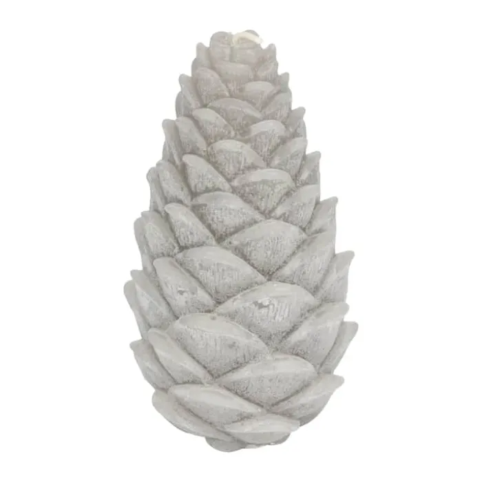 Casa Christmas Lys - Kogle Ø 9 x H 16 cm - Paraffin - Lysebrun