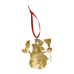 Casa Christmas Ornament - Snemand H 7,6 x B 7,5 cm - Rustfrit stål - Guld