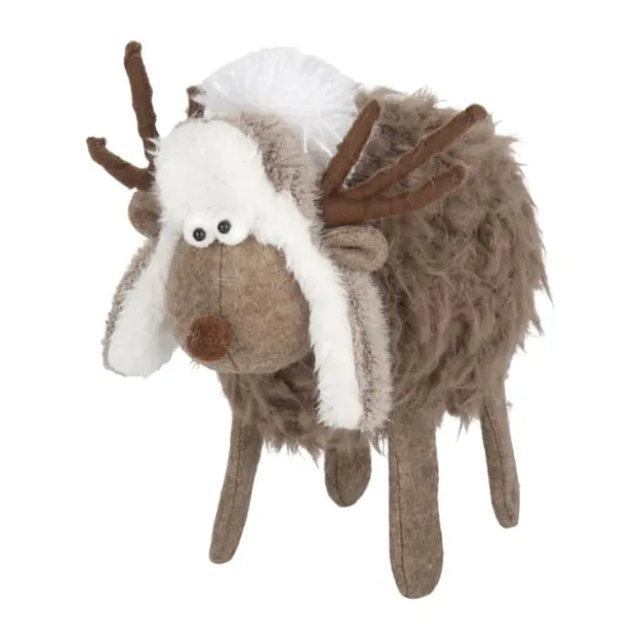 Casa Christmas Rensdyr m. Hue H 21 cm - Stof - Brun
