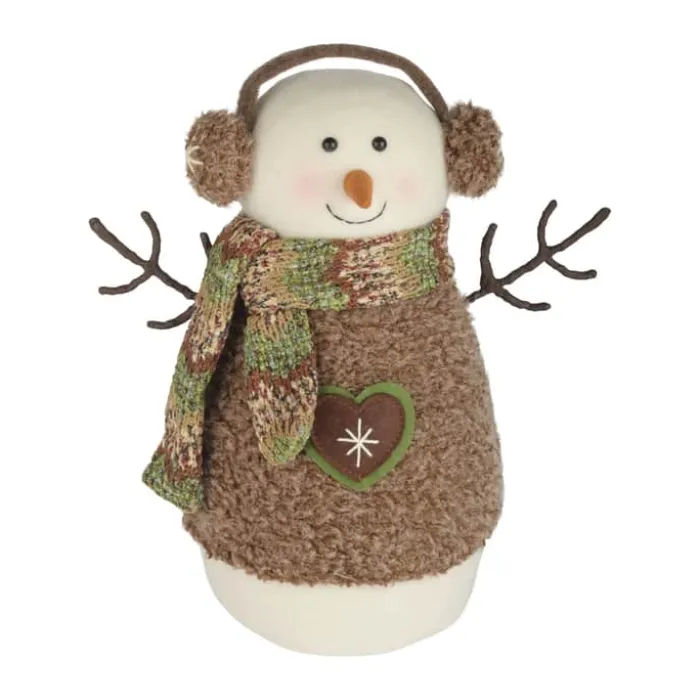 Casa Christmas Snemand H 32 cm - Polyester/plastik - Brun