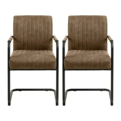 CASA Living Adele Spisebordsstol - 2 stk. H 84,5 x B 50,5 x L 64,5 cm - Stål/stof - Brun