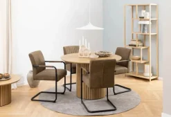 CASA Living Adele Spisebordsstol - 2 stk. H 84,5 x B 50,5 x L 64,5 cm - Stål/stof - Brun