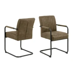 CASA Living Adele Spisebordsstol - 2 stk. H 84,5 x B 50,5 x L 64,5 cm - Stål/stof - Brun
