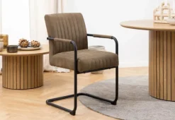 CASA Living Adele Spisebordsstol - 2 stk. H 84,5 x B 50,5 x L 64,5 cm - Stål/stof - Brun