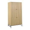 CASA Living Albany klædeskab H 200 x B 99 x L 60 cm - Melamin/stål - Natur
