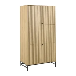 CASA Living Albany klædeskab H 200 x B 99 x L 60 cm - Melamin/stål - Natur