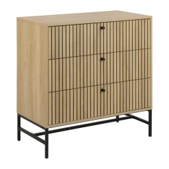 CASA Living Albany Kommode H 80,4 x B 80,6 x L 40 cm - Melamin/stål - Natur