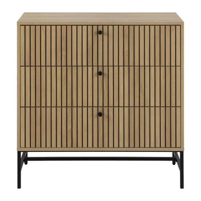 CASA Living Albany Kommode H 80,4 x B 80,6 x L 40 cm - Melamin/stål - Natur