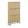 CASA Living Albany Skoskab H 140,4 x B 71,6 x D 25 cm - Ru eg melamin - Natur