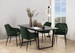 CASA Living Amble Spisebord H 74 x B 160 x D 90 cm - Melamin/metal - Sort