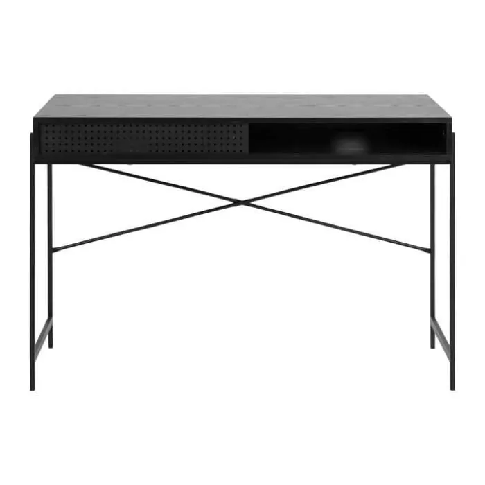 CASA Living Angus Skrivebord H 75 x B 110 x D 50 cm - Melamin/metal - Sort