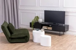 CASA Living Angus TV-bord H 44,5 x B 40 x L 180 cm - Melamin/metal - Sort