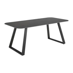 CASA Living Antalya Spisebord H 75 x B 180 x L 90 cm - Stål/keramik - Sort
