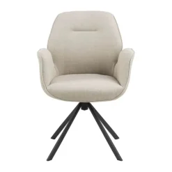 CASA Living Aura Spisebordsstol H 91 x B 60,5 x D 58,5 cm - Stål/stof - Beige