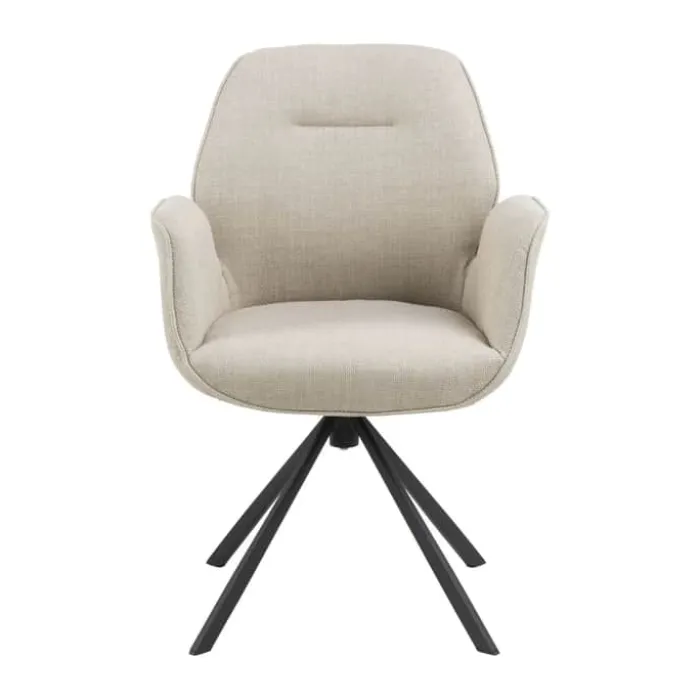 CASA Living Aura Spisebordsstol H 91 x B 60,5 x D 58,5 cm - Stål/stof - Beige