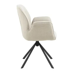 CASA Living Aura Spisebordsstol H 91 x B 60,5 x D 58,5 cm - Stål/stof - Beige