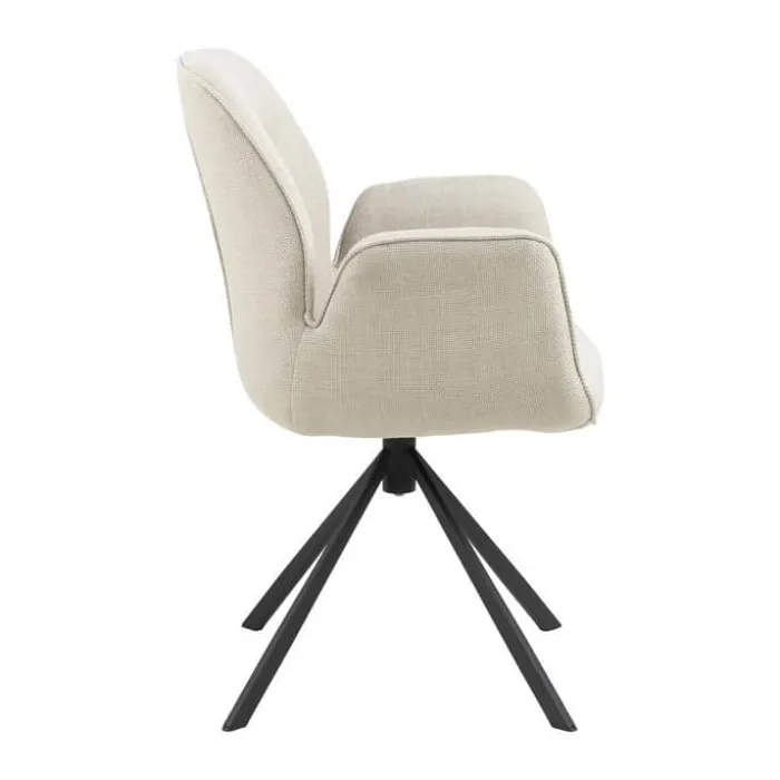 CASA Living Aura Spisebordsstol H 91 x B 60,5 x D 58,5 cm - Stål/stof - Beige