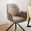CASA Living Aura Spisebordsstol H 91 x B 60,5 x D 58,5 cm - Stål/stof - Beige