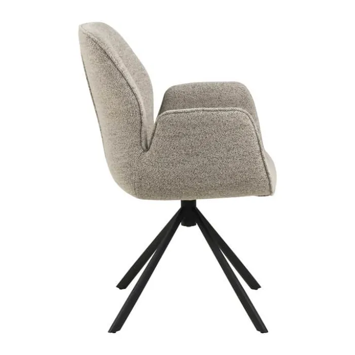 CASA Living Aura Spisebordsstol H 91 x B 60,5 x D 58,5 cm - Stål/stof - Beige