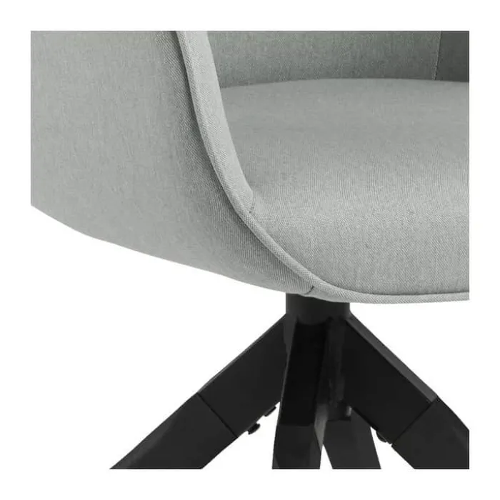 CASA Living Aura Spisebordsstol H 91 x B 60,5 x D 58,5 cm - Gummitræ/stof - Lysegrå/sort