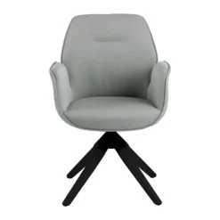 CASA Living Aura Spisebordsstol H 91 x B 60,5 x D 58,5 cm - Gummitræ/stof - Lysegrå/sort
