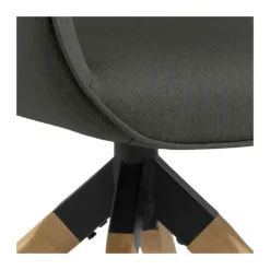 CASA Living Aura Spisebordsstol H 91 x B 60,5 x D 58,5 cm - Gummitræ/stof - Mørkegrå/natur