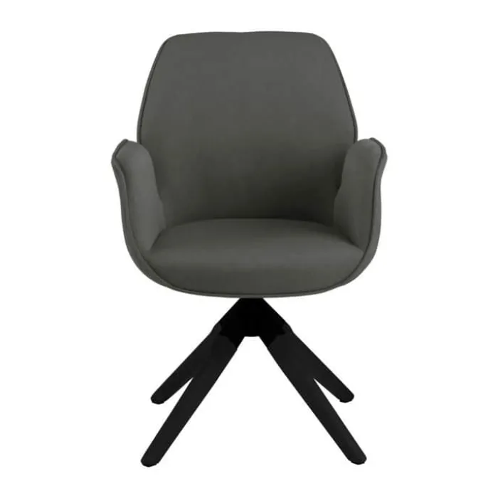 CASA Living Aura Spisebordsstol H 91 x B 60,5 x D 58,5 cm - Gummitræ/stof - Mørkegrå/sort