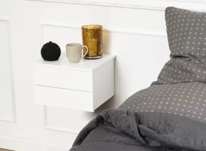 CASA Living Avignon Natbord H 24,5 x B 37 x L 32 cm - 2 skuffer - Hvid