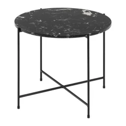 CASA Living Avila Hjørnebord Ø 52 x H 40 cm - Metal - Sort