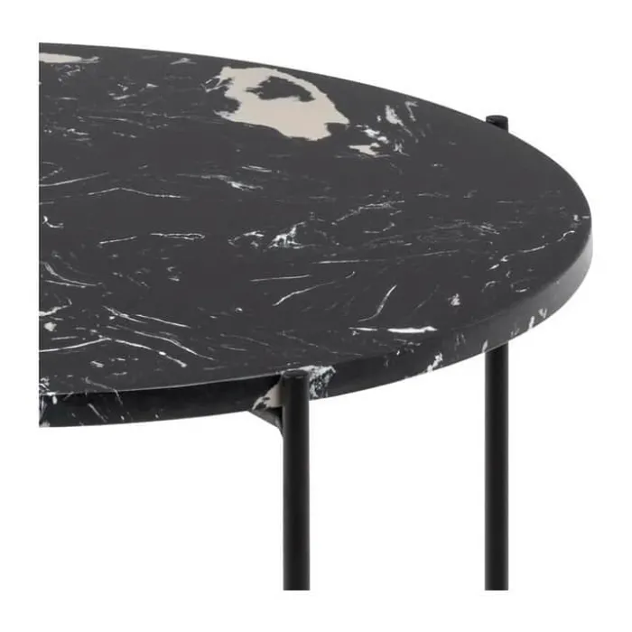 CASA Living Avila Hjørnebord Ø 52 x H 40 cm - Metal - Sort