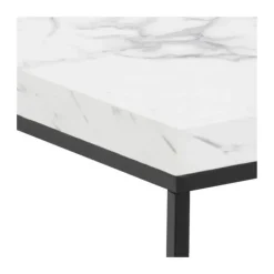 CASA Living Barossa Sofabord H 45 x B 40 x L 40 cm - Metal/papir - Hvid
