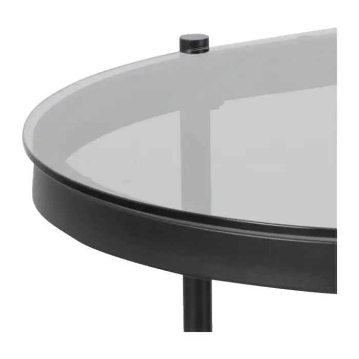 CASA Living Bayonne Sofabord H 42 X B 50 x L 95 cm - Glas/metal - Grå/sort