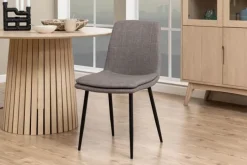 CASA Living Becca Spisebordsstol - 4 stk. H 85,5 x B 46 x D 55 cm - Metal/stof - Gråbrun