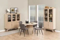 CASA Living Becca Spisebordsstol - 4 stk. H 85,5 x B 46 x D 55 cm - Metal/stof - Gråbrun