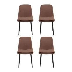 CASA Living Becca Spisebordsstol - 4 stk H 85,5 x B 46 x D 55 cm - Stof/stål - Terracotta