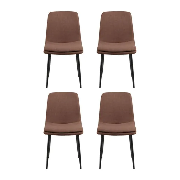 CASA Living Becca Spisebordsstol - 4 stk H 85,5 x B 46 x D 55 cm - Stof/stål - Terracotta
