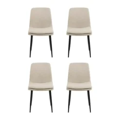 CASA Living Becca Spisebordsstol - 4 stk. H 85,5 x B 46 x D 55 cm - Metal/stof - Beige