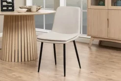 CASA Living Becca Spisebordsstol - 4 stk. H 85,5 x B 46 x D 55 cm - Metal/stof - Beige