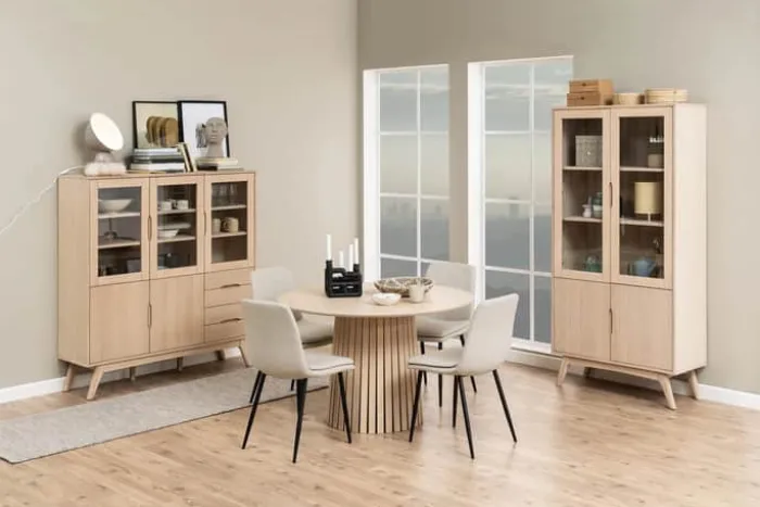 CASA Living Becca Spisebordsstol - 4 stk. H 85,5 x B 46 x D 55 cm - Metal/stof - Beige