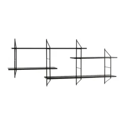 CASA Living Belfast Hylde H 79 x B 191 x D 25,5 cm - Stål - Sort