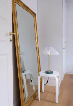 CASA Living Bloom Bordlampe H 46,5 cm - Marmor/jern/stof - Grøn