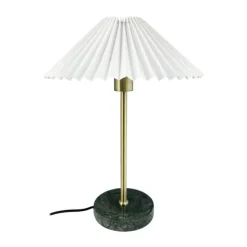 CASA Living Bloom Bordlampe H 46,5 cm - Marmor/jern/stof - Grøn