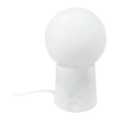 CASA Living Bloom Bordlampe H 19 cm - Marmor/glas - Hvid
