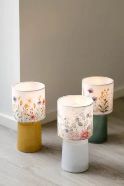 CASA Living Bordlampe H 22 cm - Glas/bomuld - Grøn