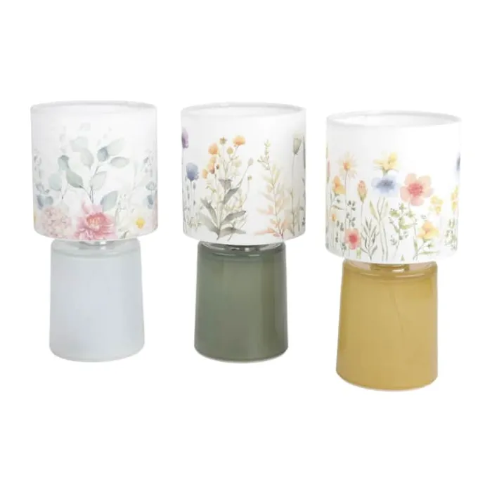 CASA Living Bordlampe H 22 cm - Glas/bomuld - Hvid