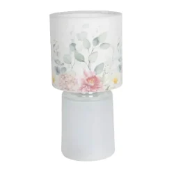 CASA Living Bordlampe H 22 cm - Glas/bomuld - Hvid