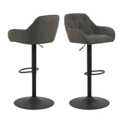 CASA Living Brooke Barstol - 2 stk H 109 x B 52 x D 52 cm - Metal/stof - Taupe
