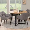 CASA Living Brooke Spisebordsstol - 2 stk. H 83 x B 58 x D 55 cm - Metal/stof - Gråbrun/sort