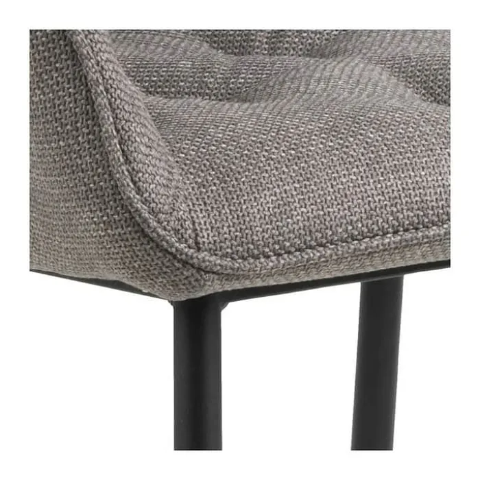 CASA Living Brooke Spisebordsstol - 2 stk. H 83 x B 58 x D 55 cm - Metal/stof - Gråbrun/sort