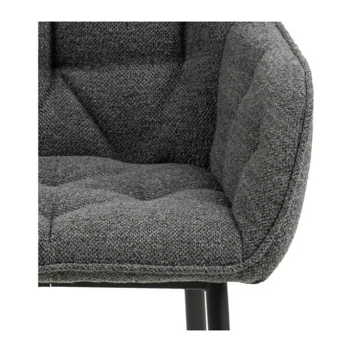 CASA Living Brooke Spisebordsstol - 2 stk. H 83 x B 58 x D 55 cm - Metal/stof - Mørk antracit/sort